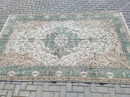 Oushak rug 6.3x10 vintage large rug vintage hand made rug