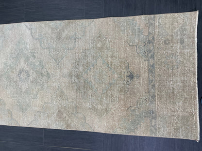 Muted Vintage Runner Rug 2.7 x 12.6 ft Muted Turkish runner rug Wool Pile Oushak Runner Hallway Rug runner Hand Knotted Runner Rug