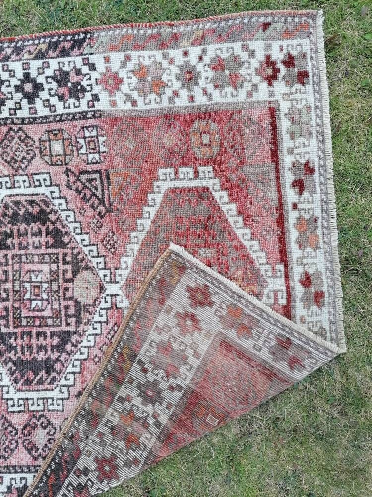 4.5 x 8.2 Vintage kurdish runner rug - handmade rug, Wool runner rug