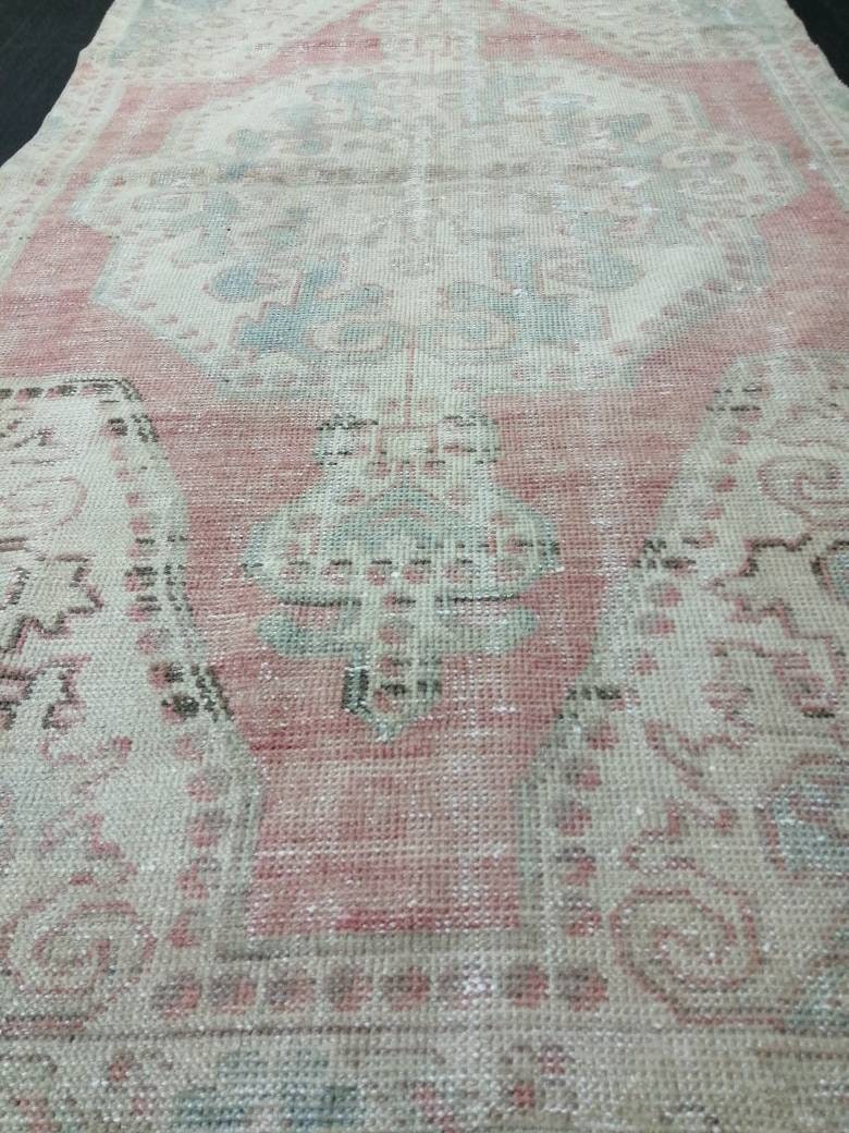 Vintage WOOL RUGS, 3.8 x 6.2 Vintage Rug Turkish Oushak  Rug, Hand Made Rug, Living Room Rug, Oushak Rug, Farmhouse  Rug, Oriental Rug,
