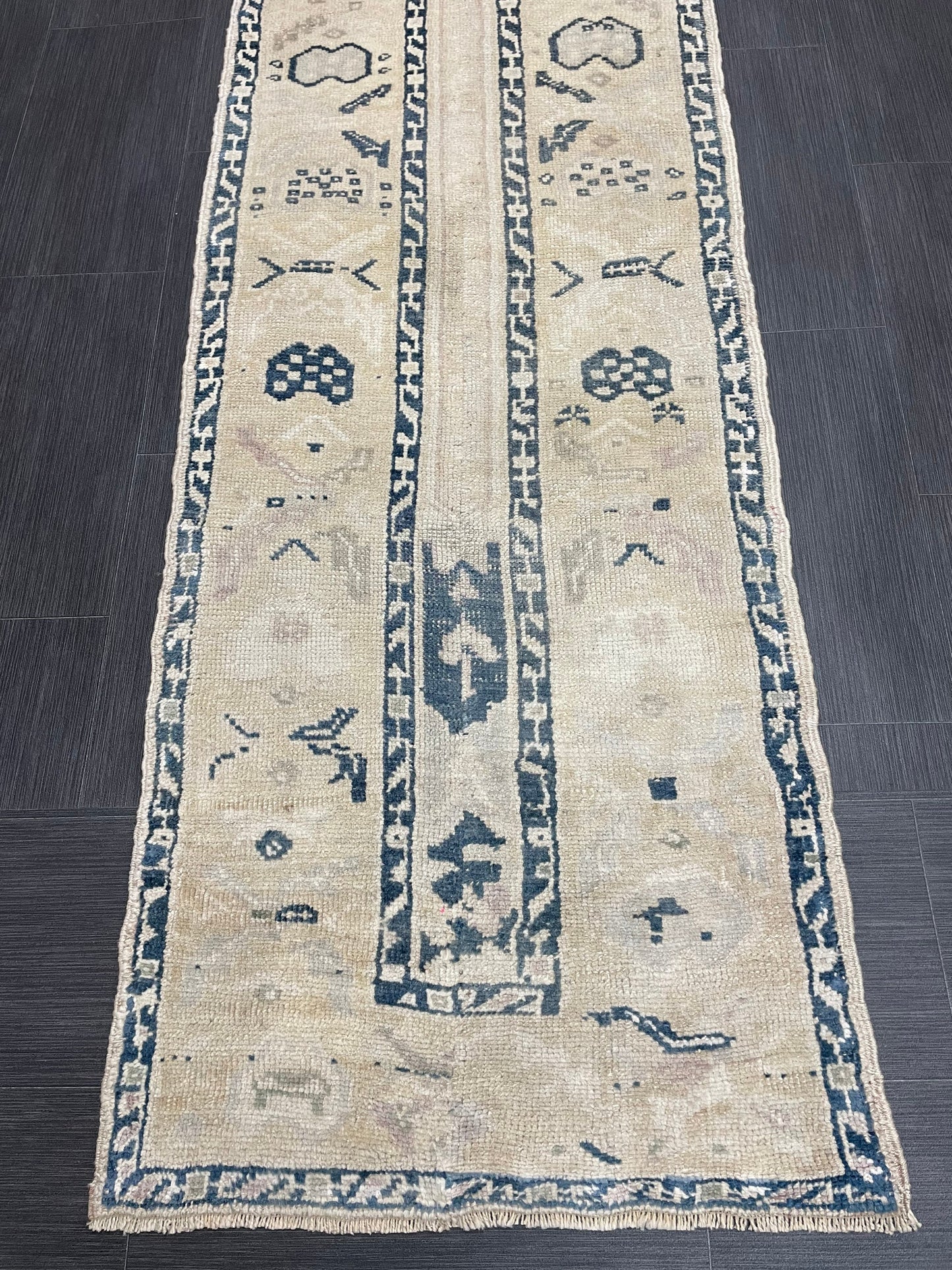 Muted Vintage Runner Rug 2.4 x 11.6 Muted Turkish Runner Rug Hand Made Runner Rug Vintage Runner Rug Hallway Runner Rug Kitchen Runner