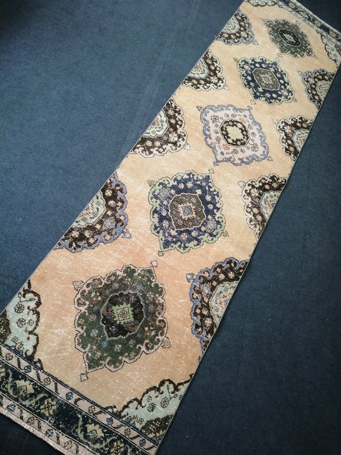 12.7 x 3.3 Oushak Runner Rug Turkish Runner Rug Vintage Runner Rug Hallway Runner Rug Oriental Runner Rug Oushak Runner