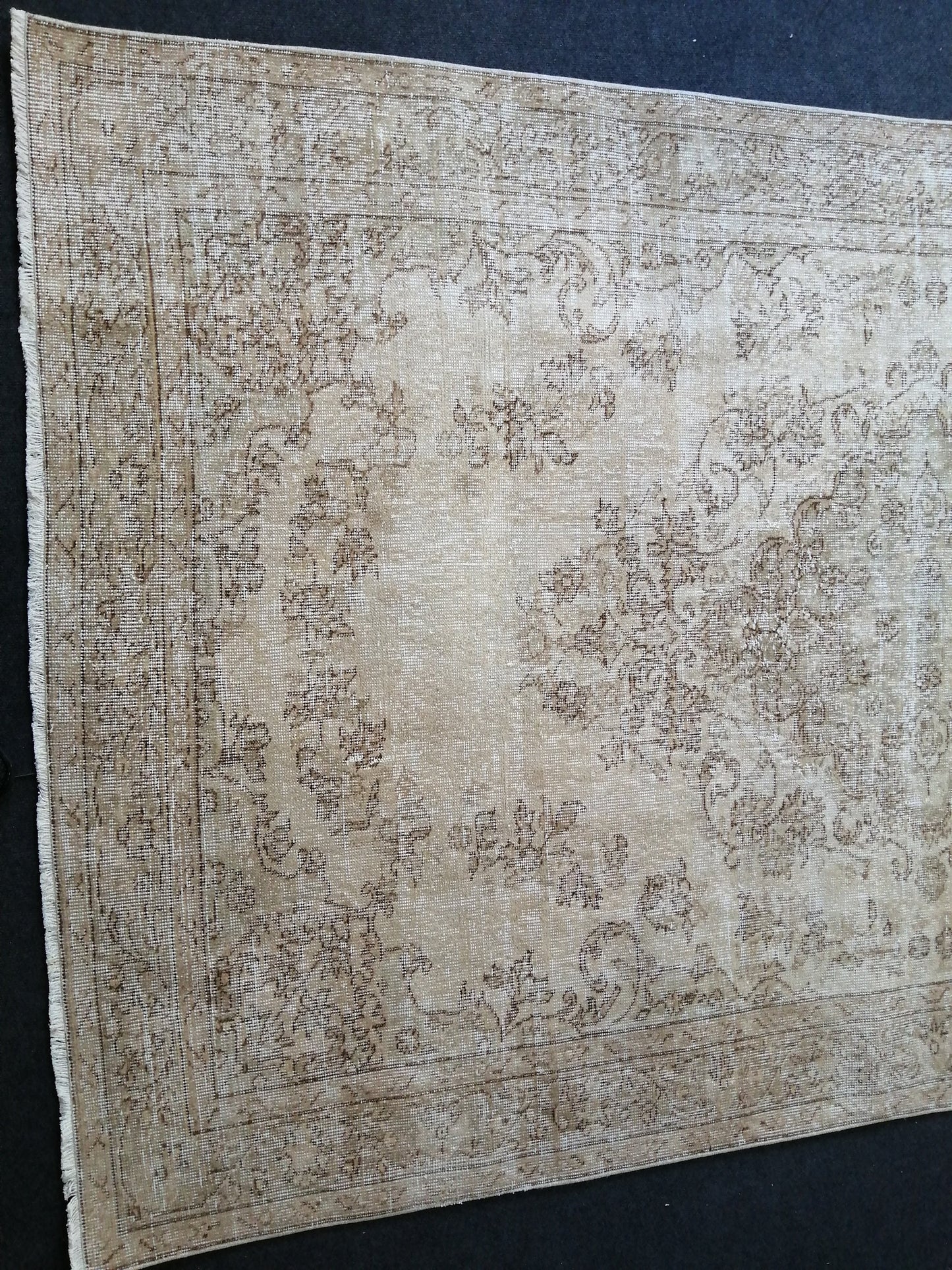 5.4 x 8.9 Faded Turkish Rug, Muted Oushak Rugs, Beige Wool Oriental Rug handmade Rugs, Vintage Rug, Hand Made Rug