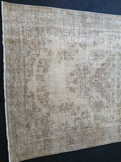 5.4 x 8.9 Faded Turkish Rug, Muted Oushak Rugs, Beige Wool Oriental Rug handmade Rugs, Vintage Rug, Hand Made Rug