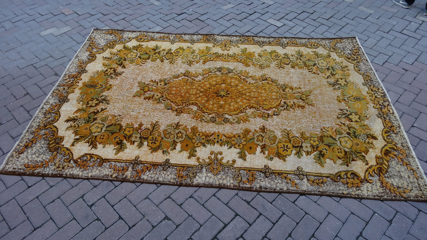 LARGE AREA RUG, Vintage Oriental Oushak Rug , Vintage  Rugs, Turkish Rug, Oushak Rug, vintage Rug, Wool Rug