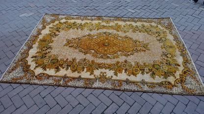 LARGE AREA RUG, Vintage Oriental Oushak Rug , Vintage  Rugs, Turkish Rug, Oushak Rug, vintage Rug, Wool Rug