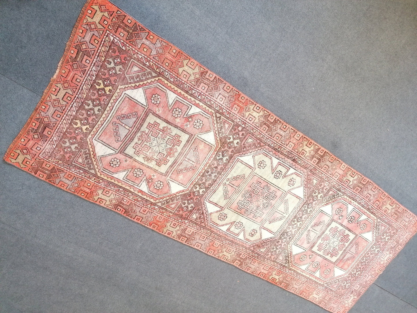 9x3'3 old vintage runner rug, anatolian runner rug, turkish vintage runner rug,hallway runner rug,kitchen runner rug