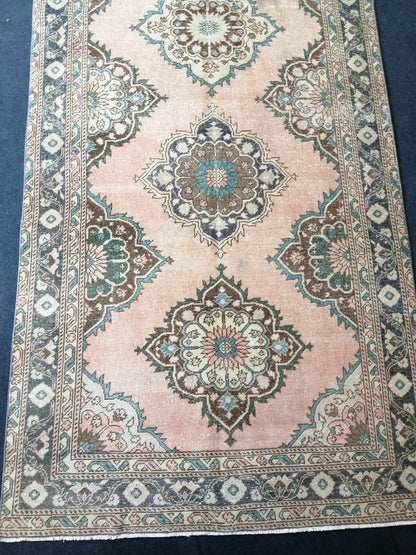 4.8 x 12.6 Oushak Runner Rug Turkish Runner Rug Vintage Runner Rug Hallway Runner Rug Kitchen Runner Rug Wool Runner Rug Wool Oriental  Rug