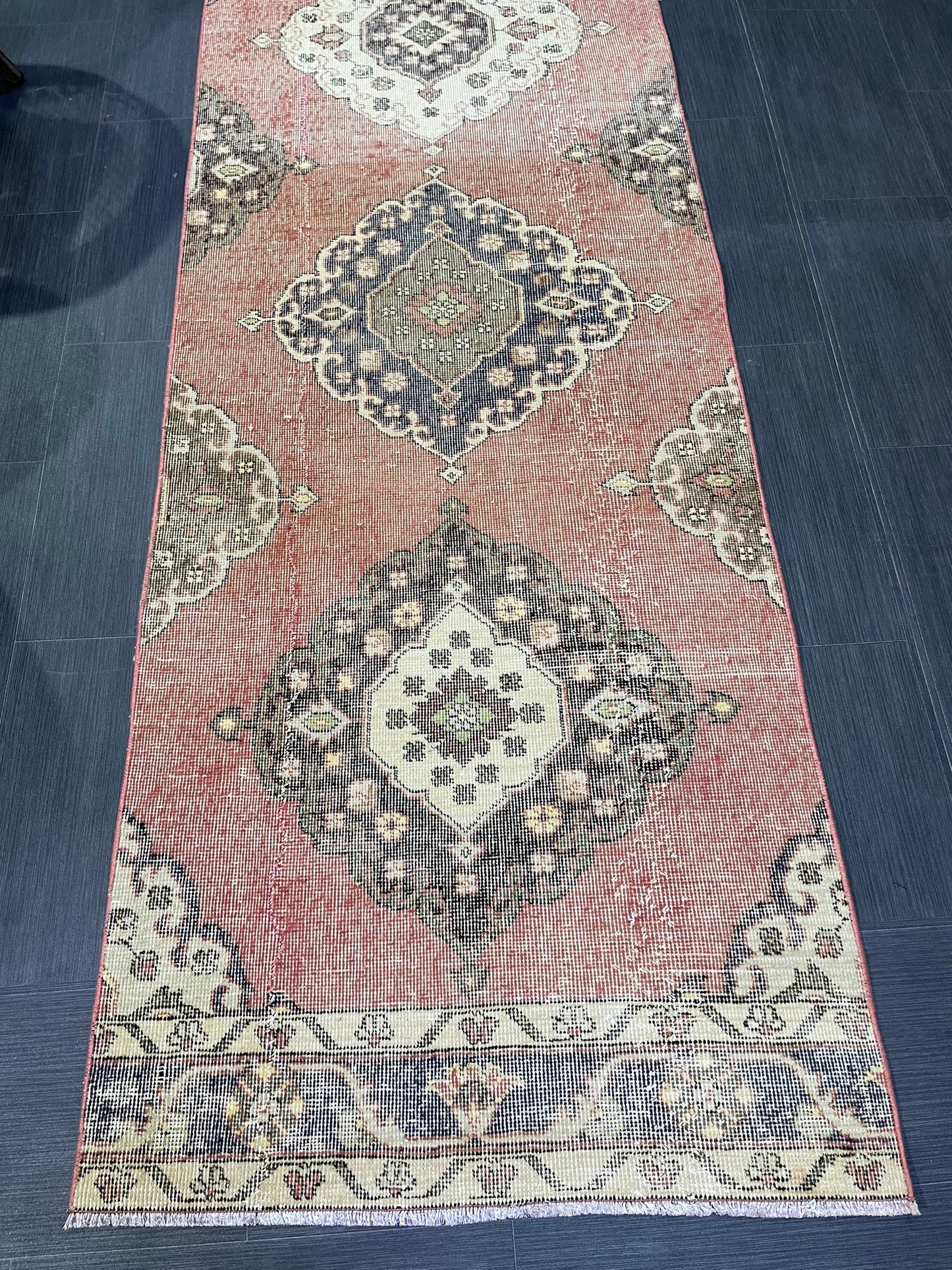 Oushak Runner Rug, Vintage Runner 2.9 x 12.5 Rug, Hallway Runner Rug, Kitchen Runner Rug Wool Runner Rug Wool Oushak Rug