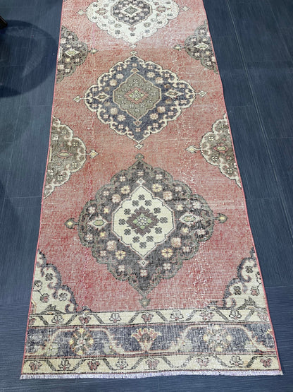 Oushak Runner Rug, Vintage Runner 2.9 x 12.5 Rug, Hallway Runner Rug, Kitchen Runner Rug Wool Runner Rug Wool Oushak Rug