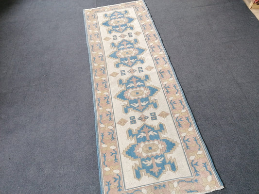 3 x 8.4 runner rug muted soft colors rug vintage rug turkish oushak rug rustic