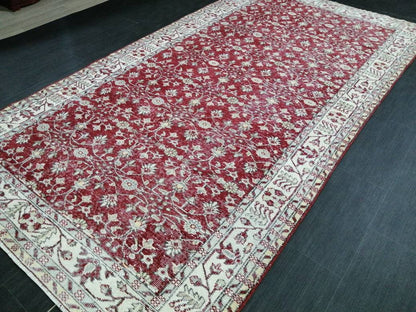 5.3 x 10 Vintage Rug TURKISH HAND MADE Rug Muted Vintage Turkish Rug Persian Rug Turkish Oushak Rug, Vintage Oriental Rug, Wool Rug