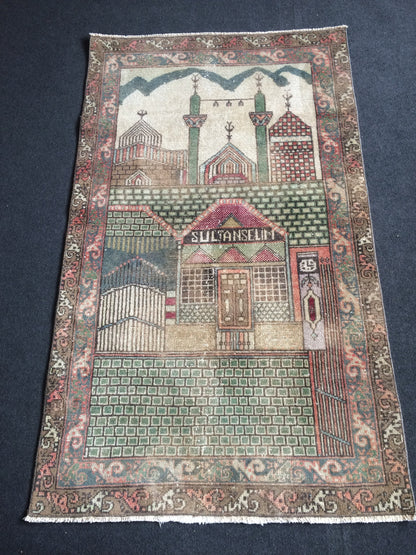 Rugs, Tapestry  Rug, Konya Mevlana Rug, Rumi  Rug, Bohemian Rug, Rug Runner, Turkish Rug, Farmhouse Rug, Vintage Rug, Wool rug
