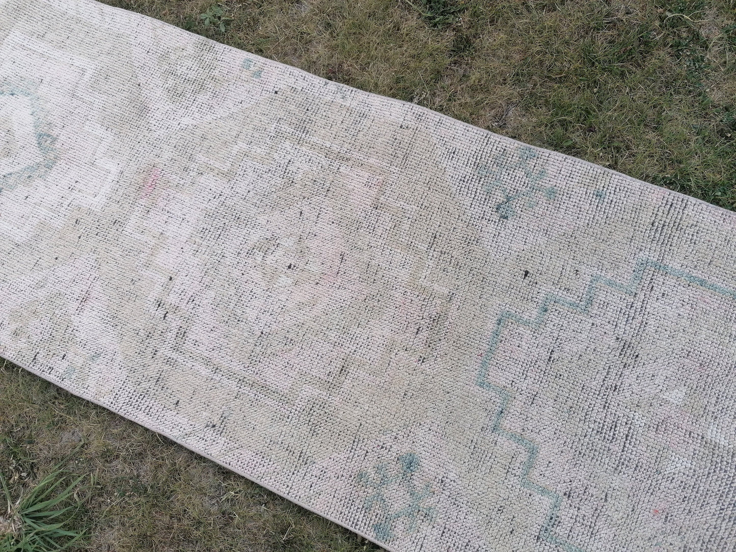 Pastel runner rug, vintage runner, anatolian wool runner,hallway runner, hand made runner 10'6x2'8 feet