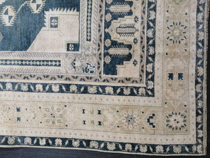 OUSHAK RUG 9.5 x 5.2 TURKISH Oushak Rug  Vintage Oushak Rug Muted Vintage Oriental Rug Wool Oushak Rug Hand Made Rug Vintage Persian Rug