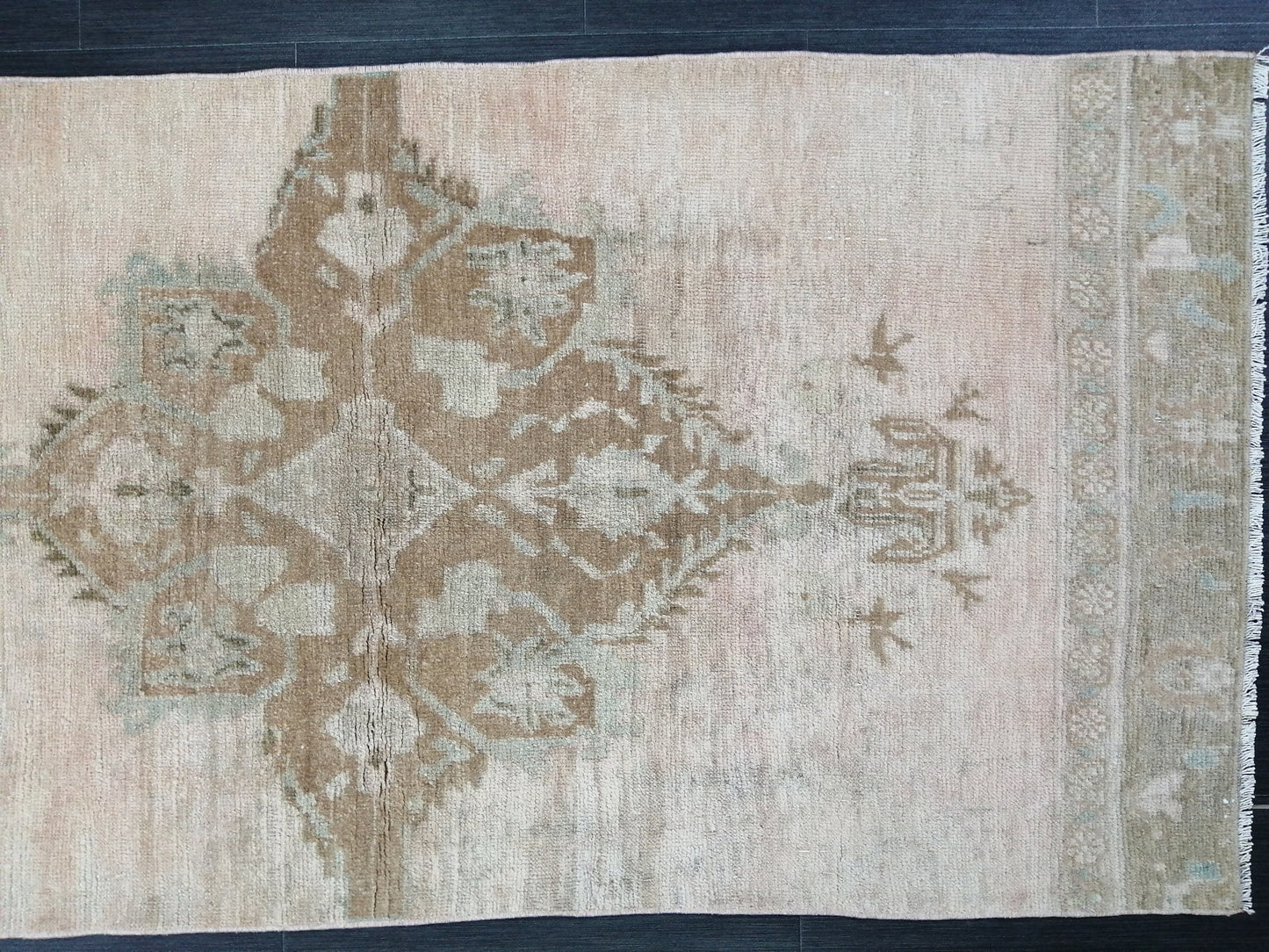 Muted Vintage Runner Rug 2.7 x 10.4 Turkish Runner Rug Vintage Runner Rug Hallway Runner Rug Kitchen Runner Rug Wool Runner Wool Oushak Rug