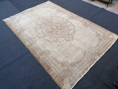 Oushak turkish rug, vintage turkish rug,oushak vintage rug,vintage rug,kitchen rug, vintage anatolian rug,unique hand made bohemian 8'8x5'9