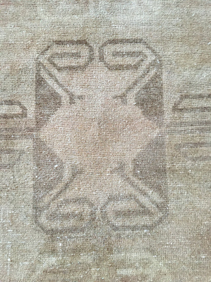 2.6x8 feet long hallway runner rug, turkish wool entrway floor long natural runner rug, oushak vintage brown living room area runner rugs