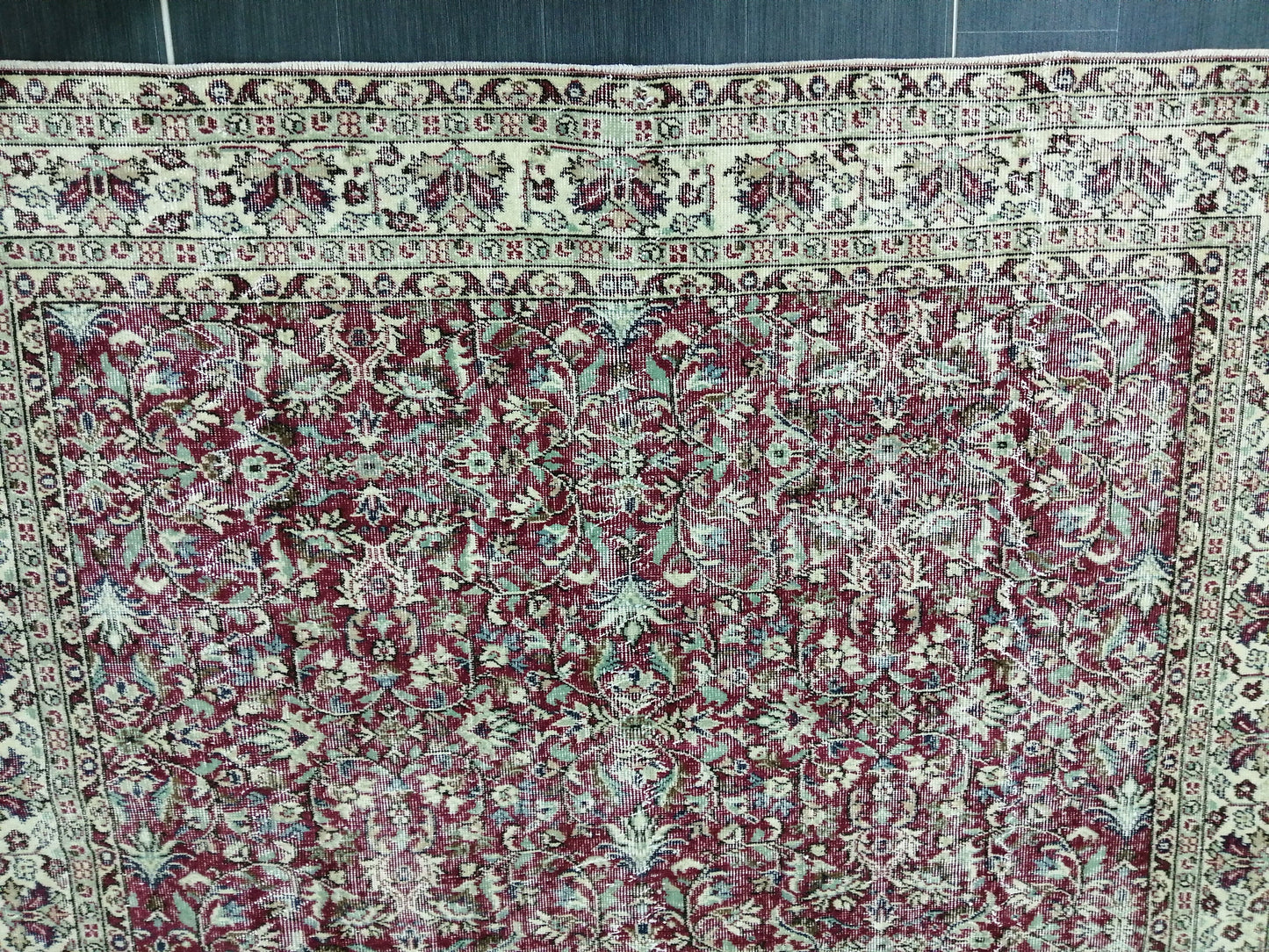 Large TURKISH Oushak Rug 6.7 x 9.7 Vintage Oushak Runner Rug Vintage Runner Rug Wool Oriental Rug Hand Made Rugs Turkish Rug