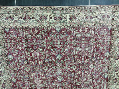Large TURKISH Oushak Rug 6.7 x 9.7 Vintage Oushak Runner Rug Vintage Runner Rug Wool Oriental Rug Hand Made Rugs Turkish Rug