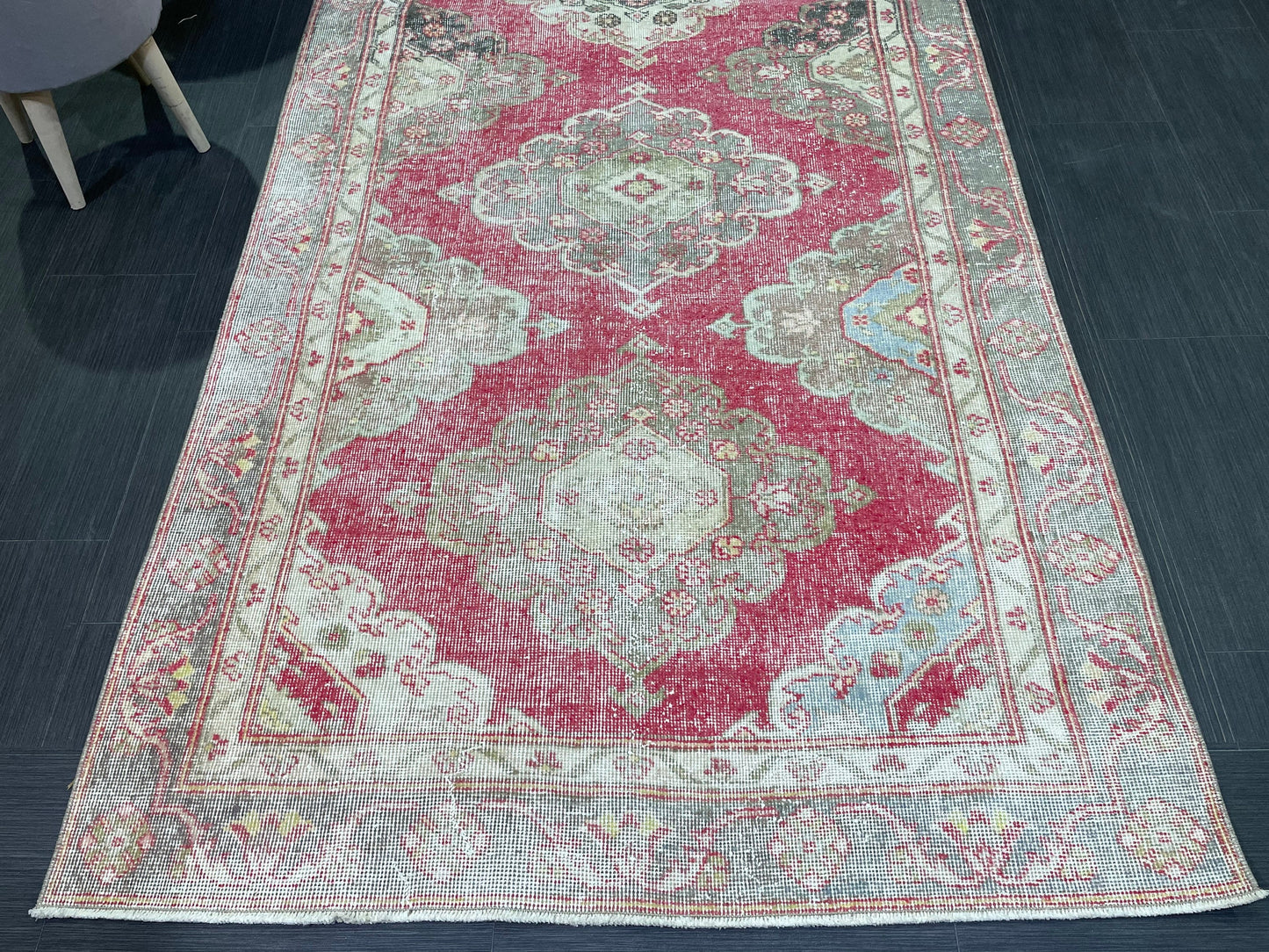 Turkish Runner Rug, Persian Distressed Runner 4.3 x 11.7 Rug, Vintage Runner Rug, Hallway Runner Rug,  Kitchen Runner Rug, Wool Runner Rug