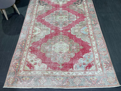 Turkish Runner Rug, Persian Distressed Runner 4.3 x 11.7 Rug, Vintage Runner Rug, Hallway Runner Rug,  Kitchen Runner Rug, Wool Runner Rug