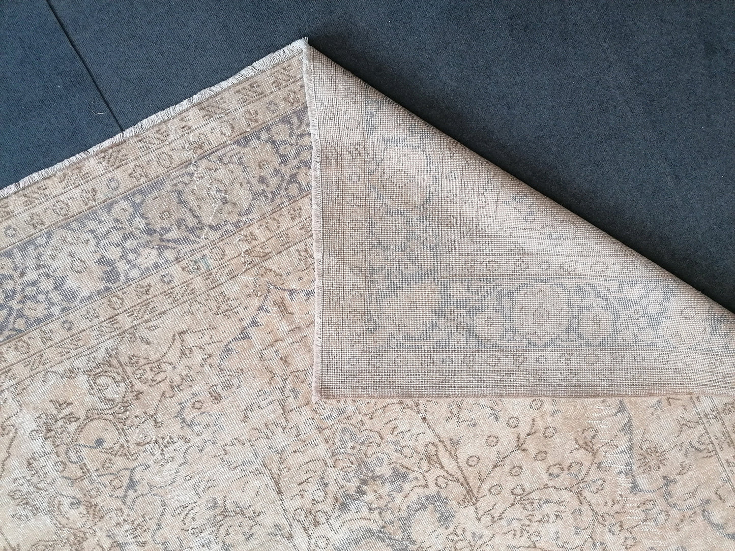 7 x 10 large vintage oushak rug, handmade rug, distressed rug