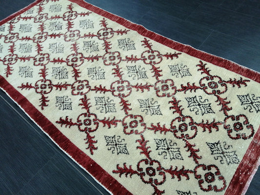 Oushak Runner Rug 6.7 x 3 Vintage Runner Rug Hallway Runner Rug Oriental Runner Kitchen Runner Rug Wool Runner Rug