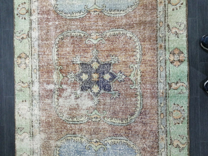 4 x 11.7 Distressed Oushak Runner Rug Turkish Runner Rug Vintage Runner Rug Hallway Runner Rug Kitchen Runner Rug Wool Runner Rug Oushak Rug