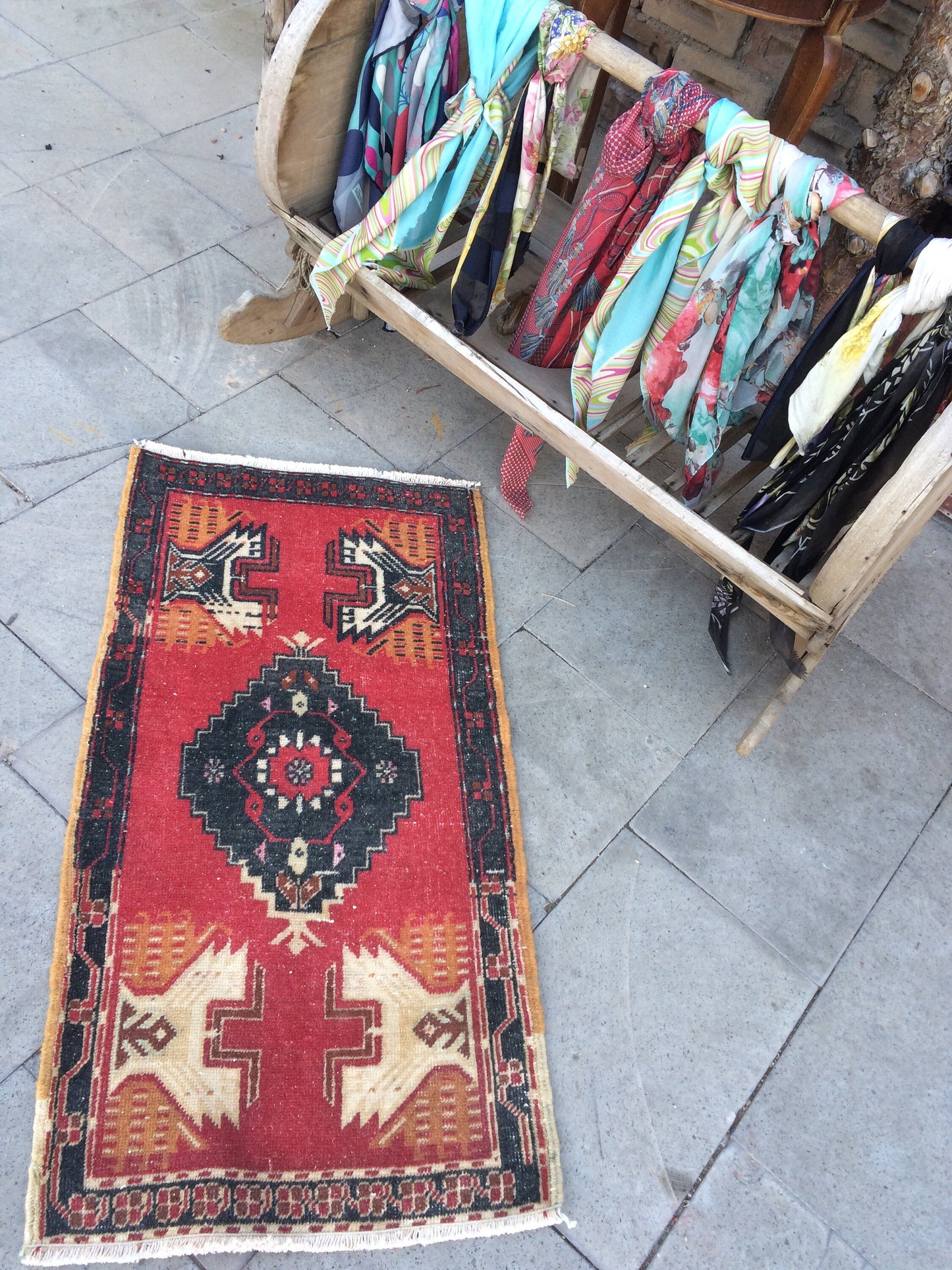 SMALL Area TURKISH Rug, bohemian hand made rug, minimalist motif