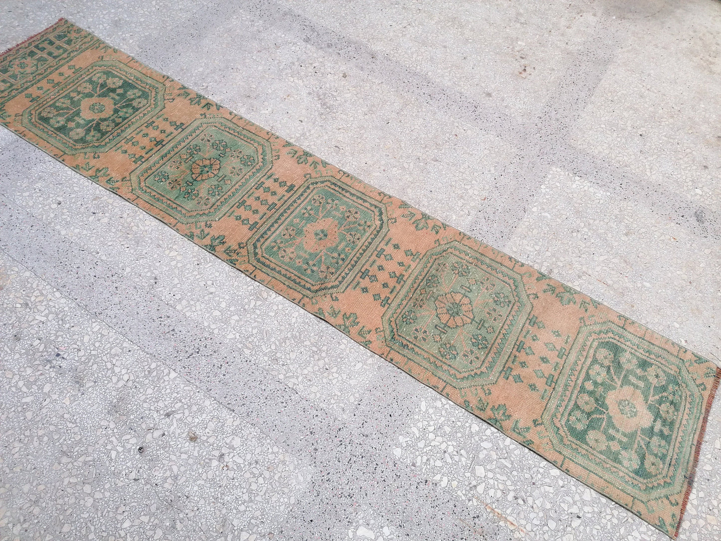 2x9'8 oushak turkish runner rug,turkish wool vintage handmade runner, kitchen runner rug