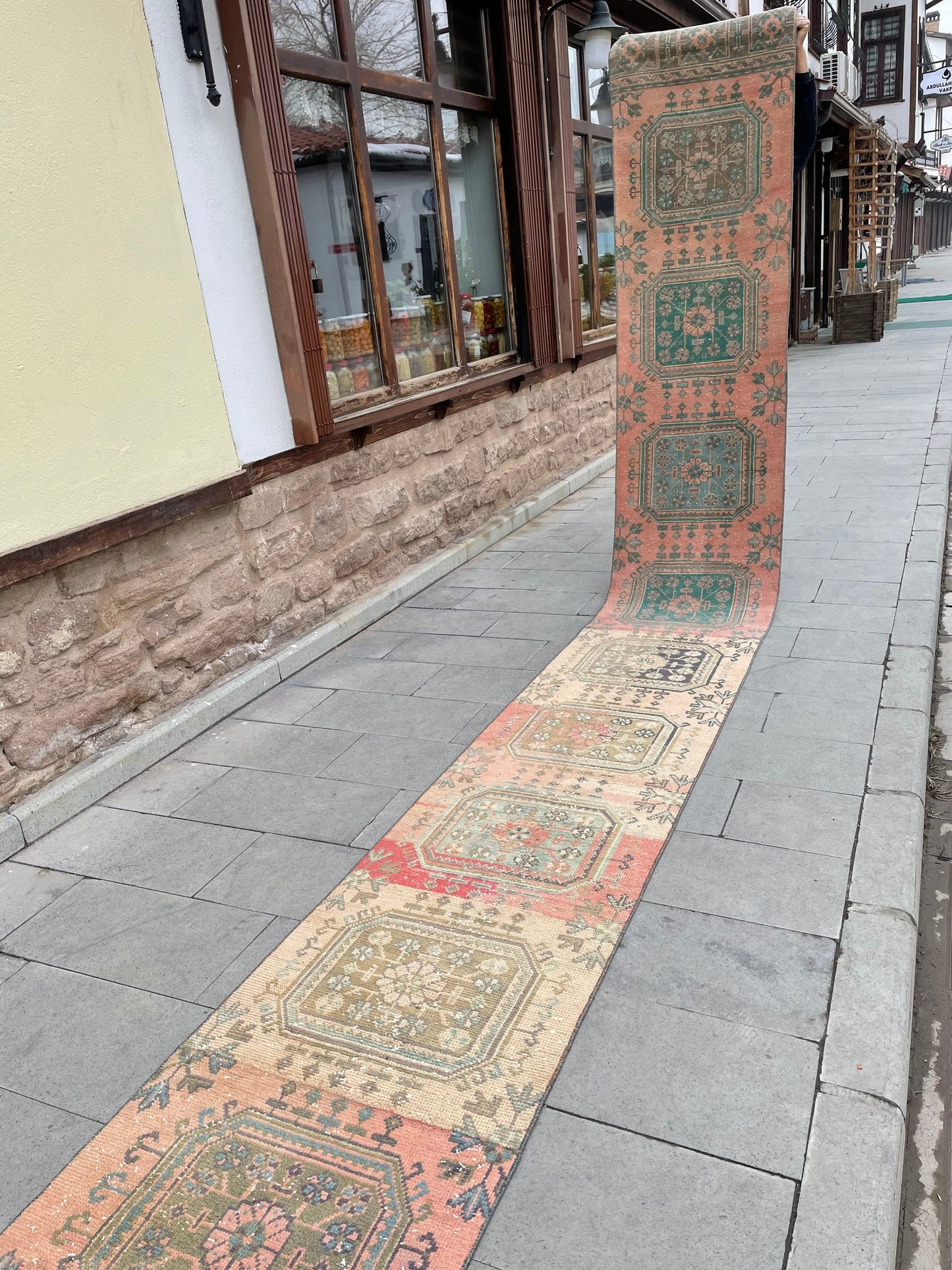 Handmade Staircase Runner Rug 2.3 x 24 ft Extra Long TURKISH Runner Rug Vintage Runner Rug Distressed Runner Rug  Runner Hand Knotted Runner