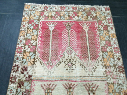 Oushak Runner Rug 4x11 Distressed Turkish Runner Rug Vintage Runner Rug Hallway Runner Rug Kitchen Runner Rug Wool Runner Rug Nomad Rug