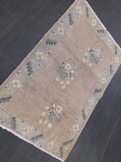 Small Turkish Rug Mini 2.3 x 3.6 Rug Small Area Rug Turkish Rug Oushak Rug Persian Hand Made Rug Oriental Vintage Rug Door Mat Rug