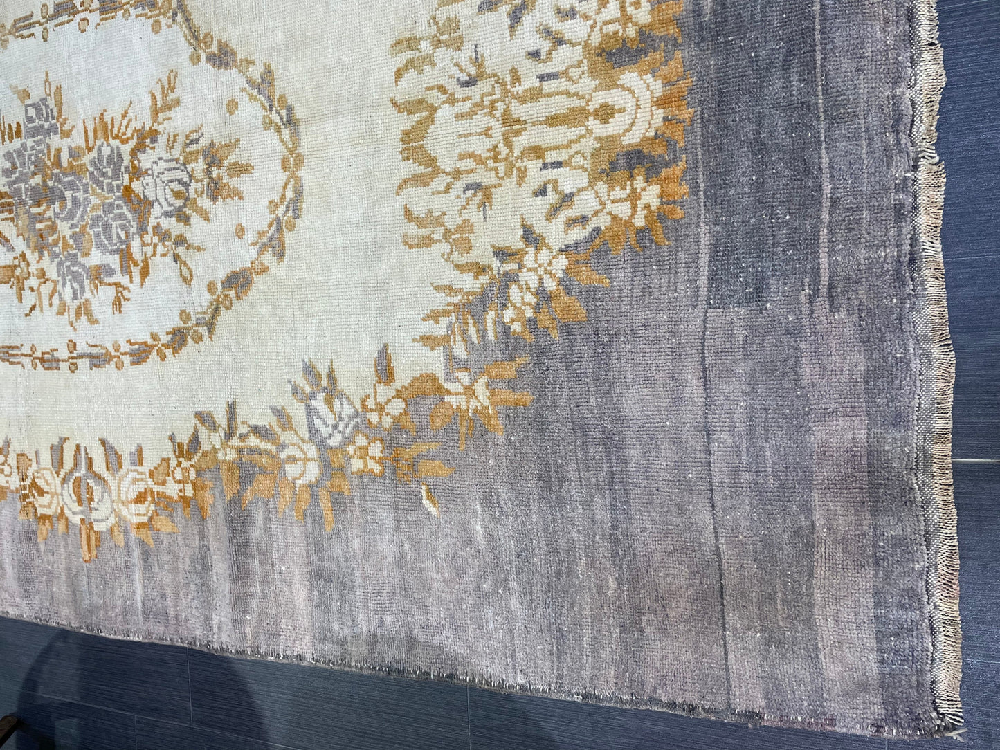 Vintage Rug, Persian 4.9 x 8.7 Rug, All Wool Hand Knotted Rug, HANDMADE Rug, Vintage Turkish Rug, Oushak Rug, Grey Wool Rug