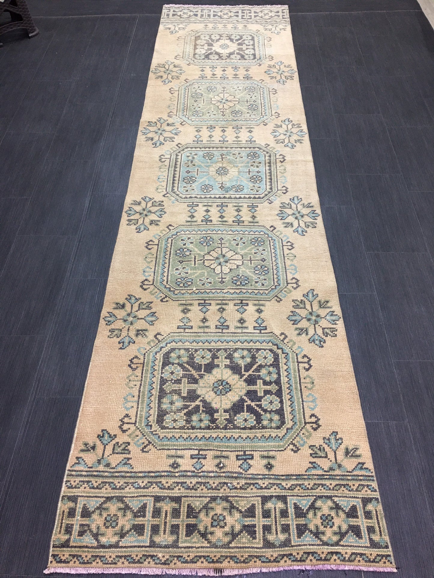Vintage Runner Rug 2.5 x 11..6 Turkish Runner Rug Oushak Runner Rug Blush Hallway Runner Rug Kitchen Runner Rug Wool Runner Rug