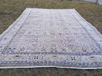 7.8 x 10.10 Vintage turkısh rug, vintage oushak rug, wool anatolian rug