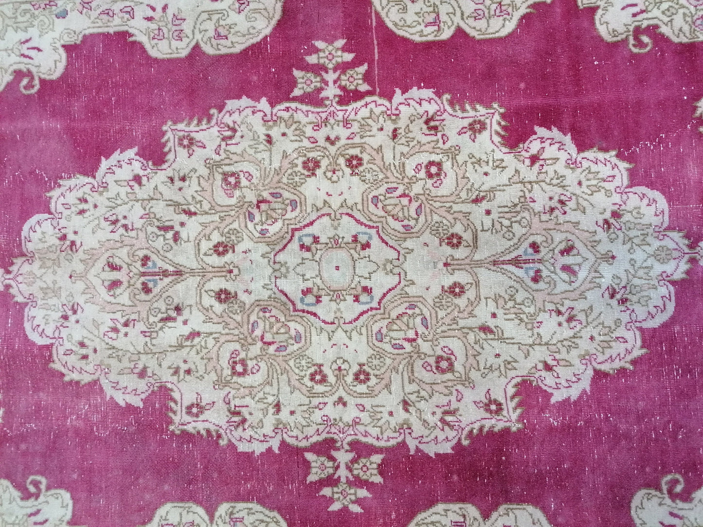 5.3 x 8.5 Bohemian pink rug, anatolian rug, wool vintage rug, turkish rug, hand knotted rug