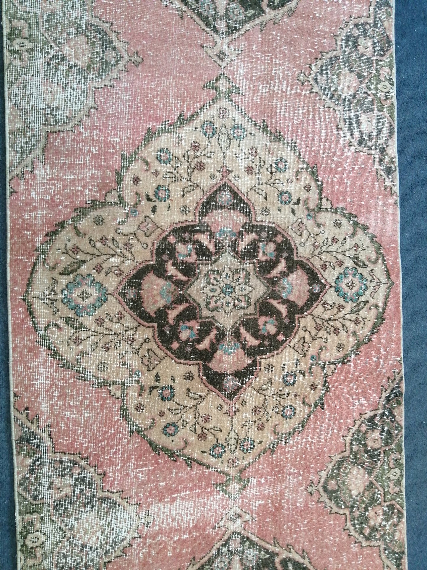 11 x 3.4  OUSHAK RUG TURKISH Oushak Rug Vintage Muted Oushak Runner Rug Faded Vintage  Rug Wool Oushak Rug Hand Made Rugs  Turkish Rug