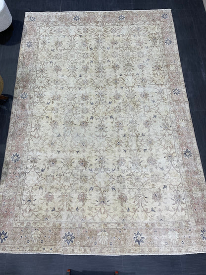 Large OUSHAK RUG, TURKISH 6.5 x 9.5 Rug, Vintage Oushak quality Rug, Vintage Rug Wool Handmade Rug, Hand Knotted Rugs, Persian Rug