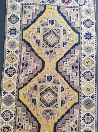 3x12 vintage handmade wool runner, oushak runner, hallway runner rug, kitchen runner