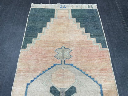 Handmade Rug Oushak 3.1 x 7.5 Rug Hand Knotted Rug, Antique Rug, Rug Runner, Turkish Rug, Farmhouse Rug, Vintage Rug, Wool rug