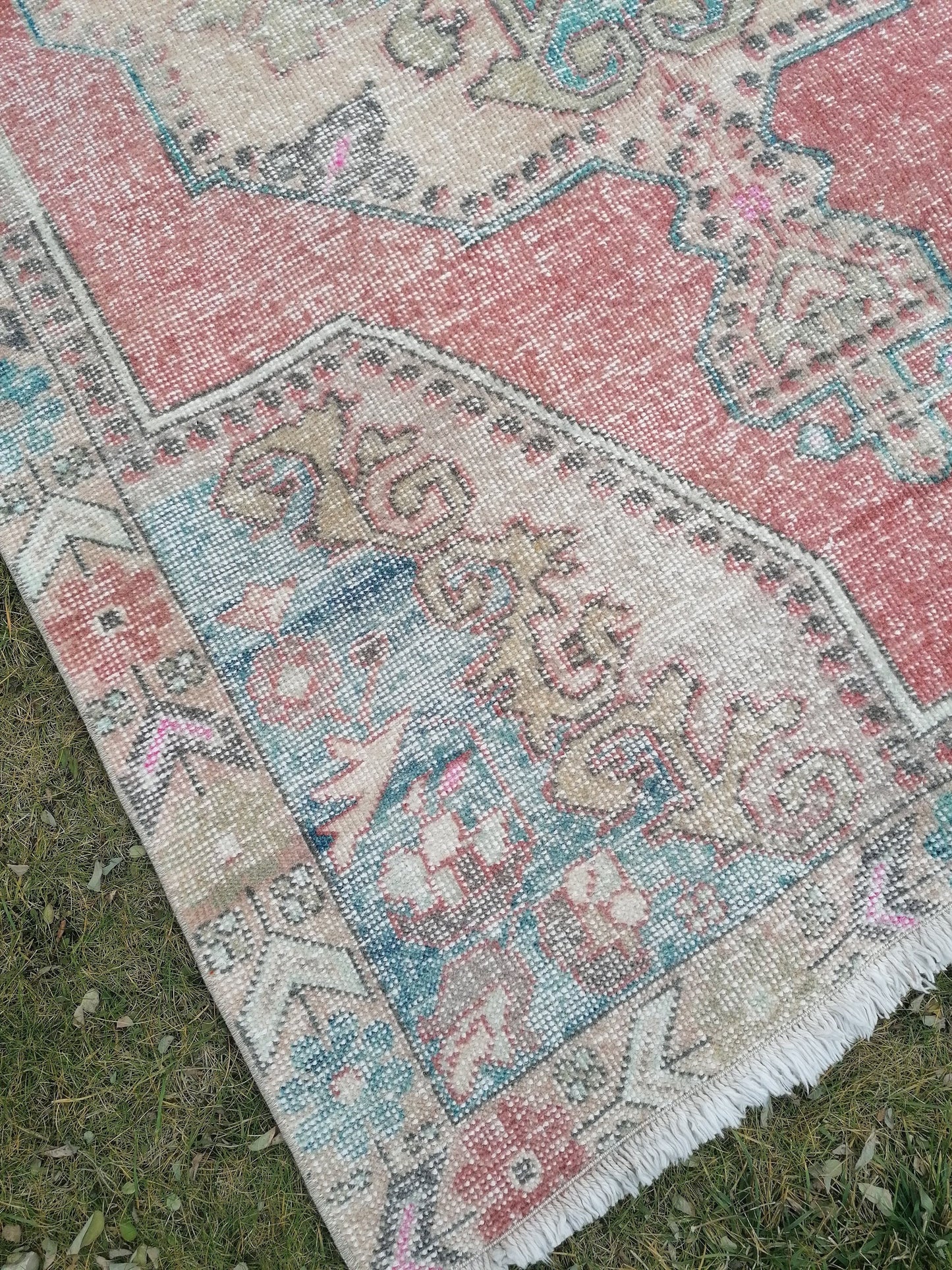 Vintage rug 7x4'6 turkish rug, kitchen rug, oushak rug