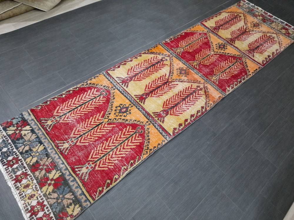 3 x 11.5 Oushak Runner Rug Turkish Runner Rug Nomad Muted Vintage Runner Rug Hallway Runner Rug Kitchen Runner Rug Wool Staircase Runner Rug
