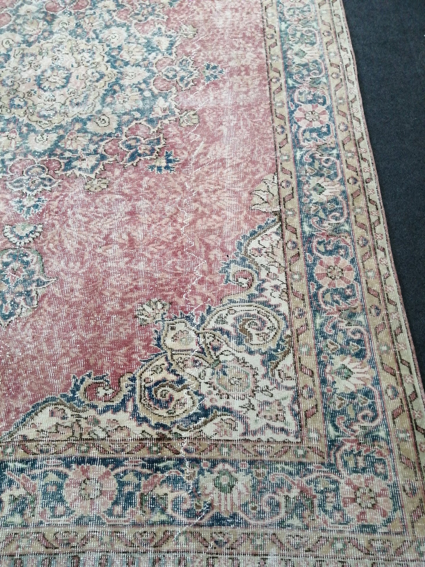 10.3 x 6.9 Vintage Rug, Oushak Rug, Turkish Rug, Livingroom Rug, Kitchen Rug, Handmade Wool Rug, Hand Knotted Rug