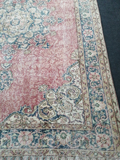 10.3 x 6.9 Vintage Rug, Oushak Rug, Turkish Rug, Livingroom Rug, Kitchen Rug, Handmade Wool Rug, Hand Knotted Rug