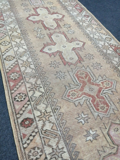 3x10 Muted Oushak Runner Rug Turkish Runner Rug Vintage Runner Rug Hallway Runner Rug Kitchen Runner Rug Wool Runner 2.10 x 10 Rug