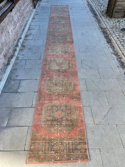 Staircase Runner Rug 2.3 x 19 Extra Long Wool TURKISH Runner Rug Vintage Runner Rug Oriental Runner Rug Staircase Runner Hand Knotted Runner