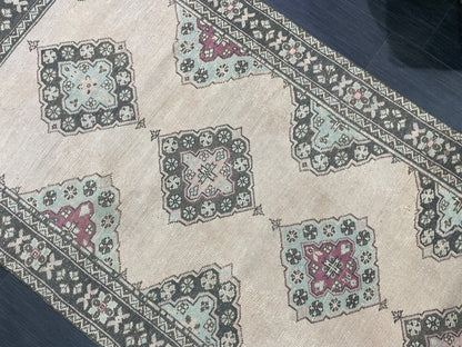 Antique Handmade Runner RUG 4.2 x 10 TURKISH Oushak Rug Vintage Runner Rug Vintage Runner Rug Wool Oushak Rug Handmade Rug Hand Knotted Rug