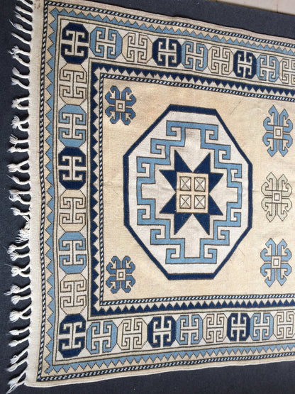 Blue Turkish Rug Large Area Rug OUSHAK RUG Pastel 5.4 x 8 Vintage Rug Blue Oriental Rug Muted Rug Boho Rug Persian Wool Rug TRADITIONAL Rug